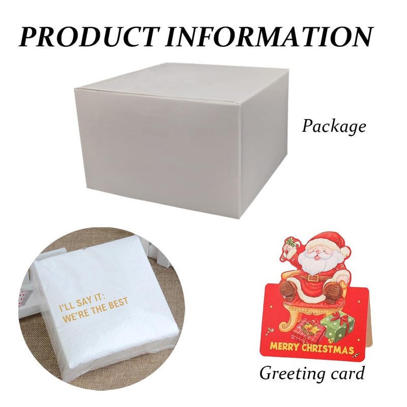 VOWFOO فوط كوكتيل مضحكة VOWFOO سأقولها نحن الأفضل لعيد الميلاد ليالي الفتيات العطلات لم الشمل تدفئة المنزل احتفال الفريق تجمعات اجتماعية غير رسمية 100 قطعة 4.5 × 4.5 2-طبقة (الأفضل) - Image 3