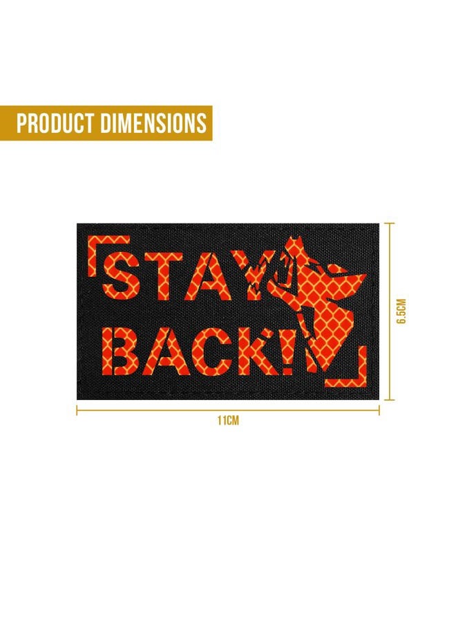 Stay Back Reflective Dog Patches, Barking Dobie Patch for Hook and Loop Patches Vests and Harnesses
