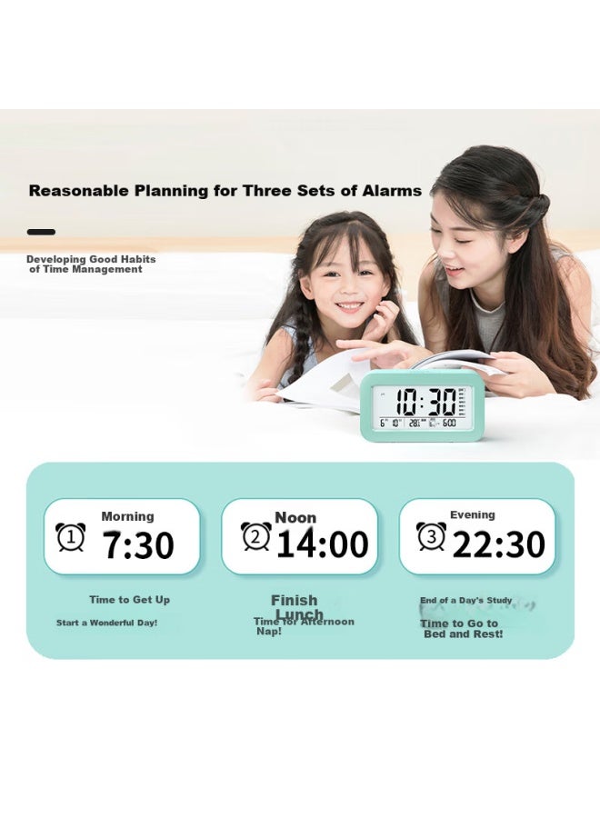 Compas Compas Electronic Alarm Clock Student Special Multi-function Wake-up Artifact Electronic Clock Student Children's Alarm Clock 801g Green - Image 2