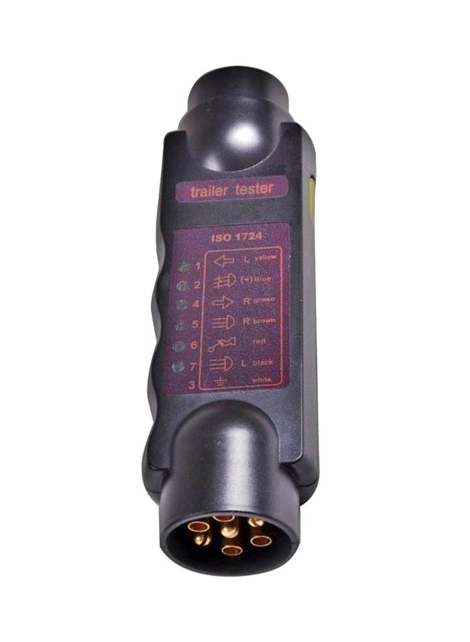 Loquat New Vehicle Trailer 7-Pin LED Light Cable Circuit Towing Plug Socket Tester 12V