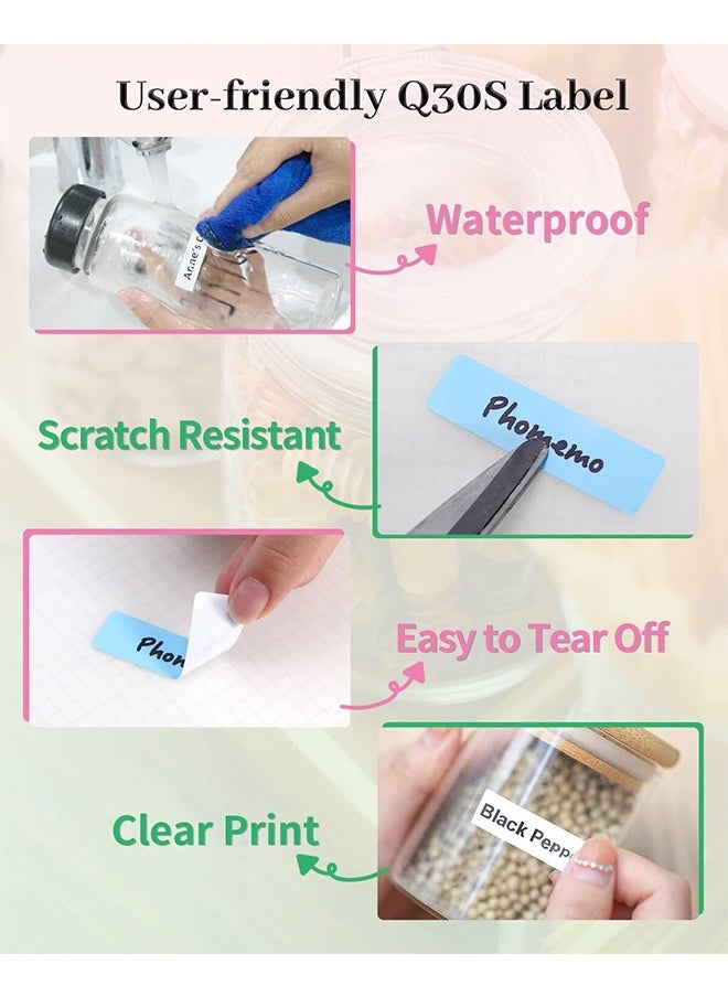 phomemo Q30S Label Maker,Mini Portable Thermal Printer,Portable 203DPI Printer,Dual Power,Waterproof Labels with Free App  - Image 3