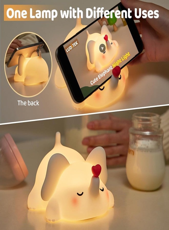 BlackZone Cute Night Light for Kids, Nursery | Silicone Night Light, LED Lamp, Room Decor, Gifts for Toddler Children Teenage Girls Valentine's Day (Elephant Night Lamp) - Image 3