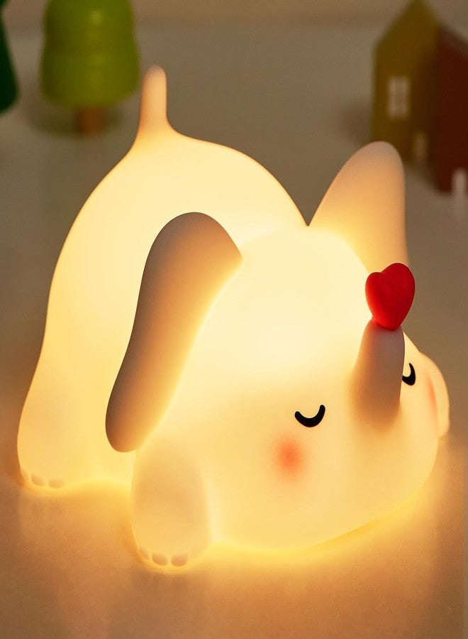 BlackZone Cute Night Light for Kids, Nursery | Silicone Night Light, LED Lamp, Room Decor, Gifts for Toddler Children Teenage Girls Valentine's Day (Elephant Night Lamp) - Image 1