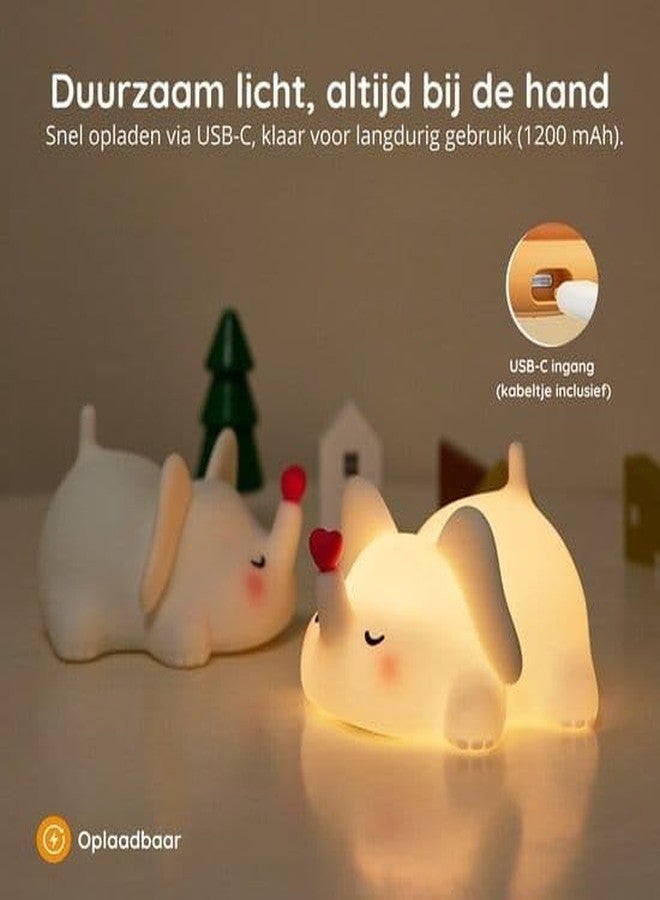 BlackZone Cute Night Light for Kids, Nursery | Silicone Night Light, LED Lamp, Room Decor, Gifts for Toddler Children Teenage Girls Valentine's Day (Elephant Night Lamp) - Image 2