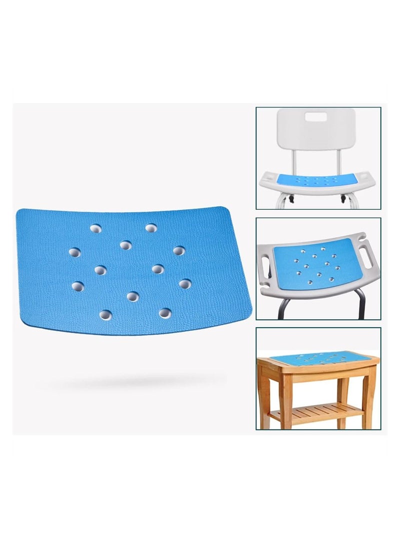 SYOSI Bathroom Non Skid Shower Mat, Shower Stool Cushion Non Slip Soft Pad with Holes for Shower Chair Bath Seat, Bathroom Shower Chair Cushion, Waterproof, Soft Pad Cover Bath Stool for Elderly - Image 1