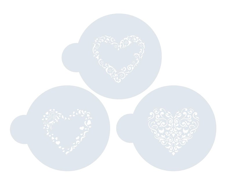 Designer Stencils C202 Swirl Valentine Heart Cookie Stencils BeigeSemiTransparent - Image 5