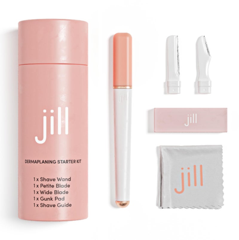 Jill Dermaplane Razor Trial Kit for Women | Facial Hair Removal Dermaplaning Kit Includes 1 Shave Wand, 2 Dermaplane Razors & Cleaning Cloth | Magic Spray Not Included | Supplies for 1 Shave - Image 1
