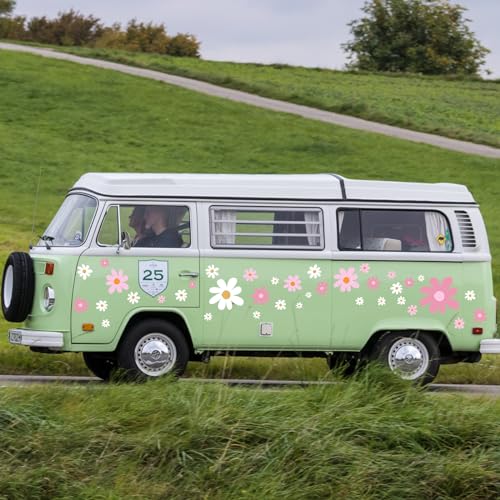 Dinifee 12 Sheets Daisy Stickers 147 Pieces Daisy Flower Car Decals Vinyl Groovy Flower Window Clings for Car Bumper Wall Laptop Mirror Truck Hippie Decoration(Cute Style) - Image 4