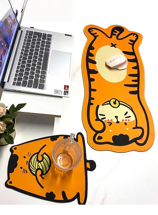 EETU 2-in-1 Cute Gaming Mouse Pad,Kawaii Cat Anime Mouse Mat, Extended Large Mouse Mat And Small Mousepad,Nonslip Rubber Base,Keybord Desk Pad For Office Home,Stitched Edges Mice Pad For Girls Women - Image 5
