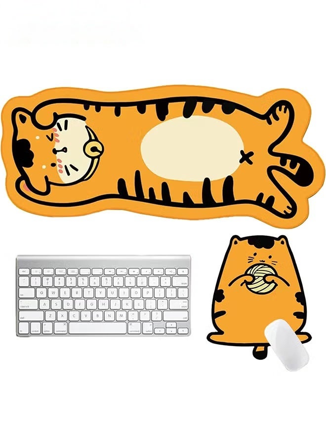 EETU 2-in-1 Cute Gaming Mouse Pad,Kawaii Cat Anime Mouse Mat, Extended Large Mouse Mat And Small Mousepad,Nonslip Rubber Base,Keybord Desk Pad For Office Home,Stitched Edges Mice Pad For Girls Women - Image 1