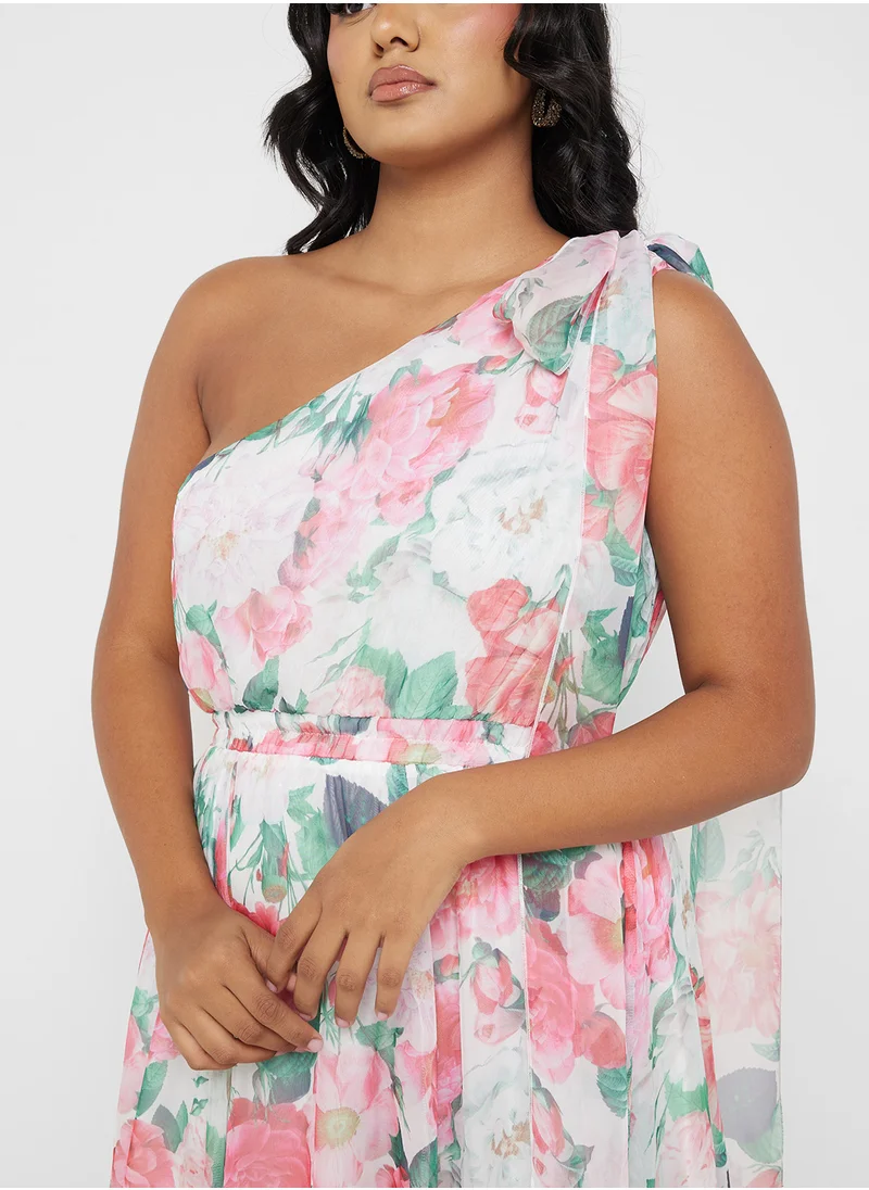 Ella Plus One Shoulder Floral Print Dress