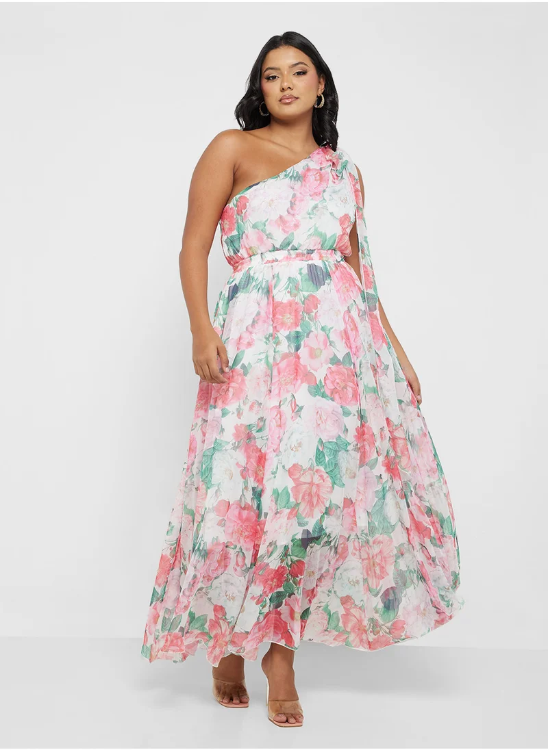 Ella Plus One Shoulder Floral Print Dress