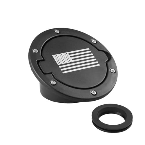 FALVFUN American Flag Car Fuel Filler Door Gas Tank Cap, Heavy Duty Vehicle Fuel Filler Tank Door Cover, Automotive Exterior Protection Accessories, Compatible with Wrangler JK 2/4 Door - Image 1