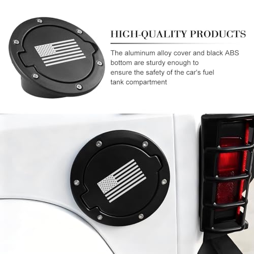 FALVFUN American Flag Car Fuel Filler Door Gas Tank Cap, Heavy Duty Vehicle Fuel Filler Tank Door Cover, Automotive Exterior Protection Accessories, Compatible with Wrangler JK 2/4 Door - Image 4