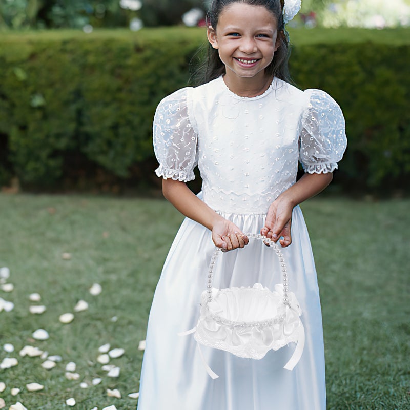 Flower Girl Basket Wedding Basket Wedding Flower Basket Elegant Style Flower Girl Basket - Image 3