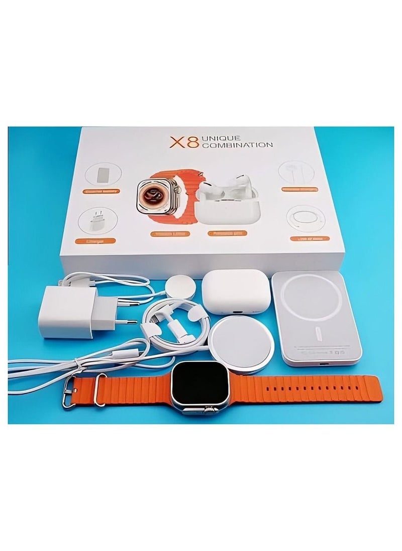 Generic - X8 Unique Combination Smart Watch 8 in 1 HD Display Wireless Charging 49mm - Image 1