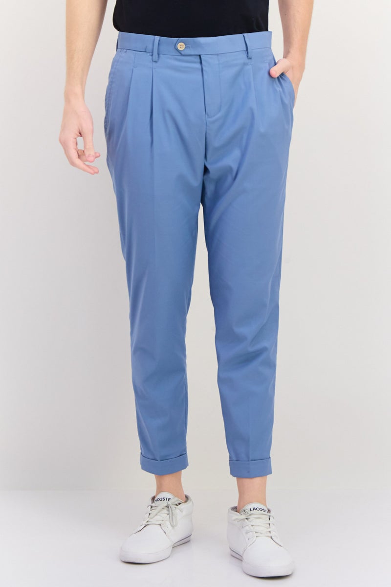 Sorbino Men Regular Fit Solid Chino Pants, Slate Blue - Image 1