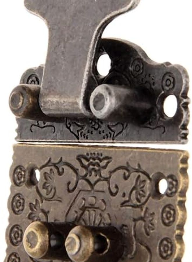 Antique Bronze Decorative Box Latch Hasp Chest Lock For Wooden Trunk - Image 3