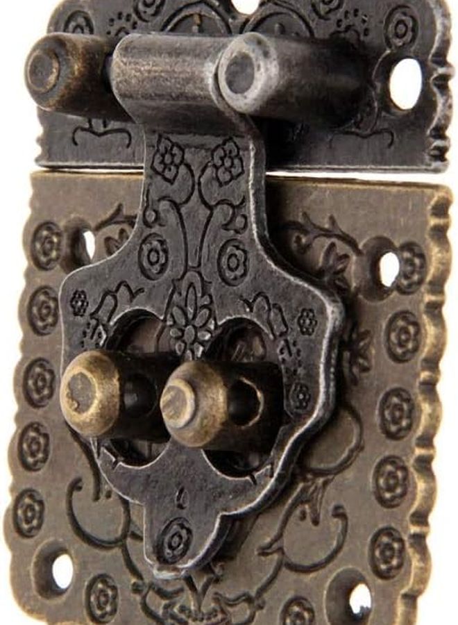 Antique Bronze Decorative Box Latch Hasp Chest Lock For Wooden Trunk - Image 1