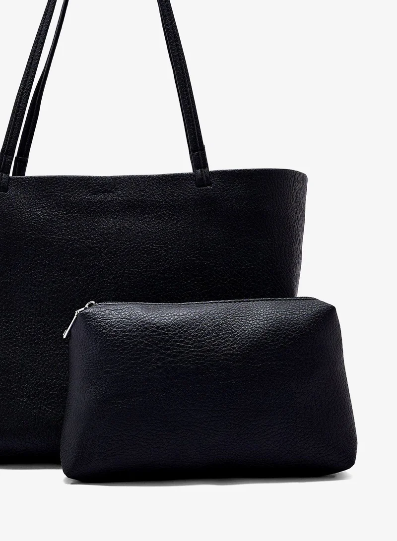 ELLA Black classic tote bag with pouch insert for Women | Best Price UAE