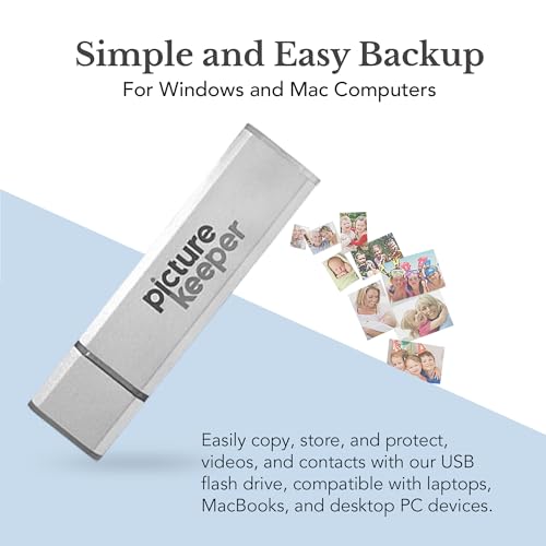 Picture Keeper for Mac & PC - 32GB USB Stick Backup for Photos, Videos, Contacts, Laptop, Computer and MacBook Flash Drive Memory Backup- 32GB, Silver - Image 2