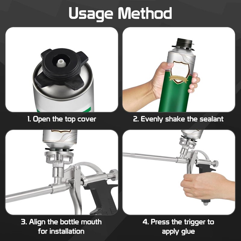 2 foam spray guns (with 20 nozzles) professional heavy duty caulking sealing foam gun - Image 4