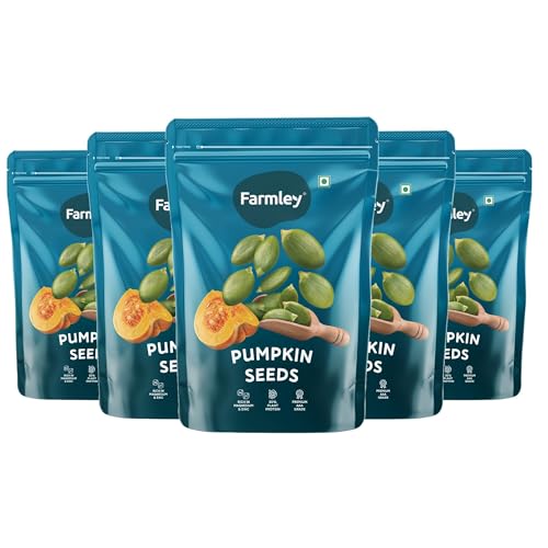 Farmley Pumpkin Seeds I 200gram each | AAA Grade Pumpkin Seeds for eating | Immunity Booster and Fiber Rich (Pack of 5) - Image 1