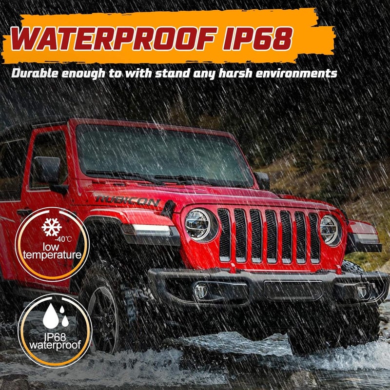 BUNKER INDUST LED Side Marker Lights for 2018-2025 Jeep Wrangler JL - Smoked Lens Amber Turn Signal Lights - Image 5