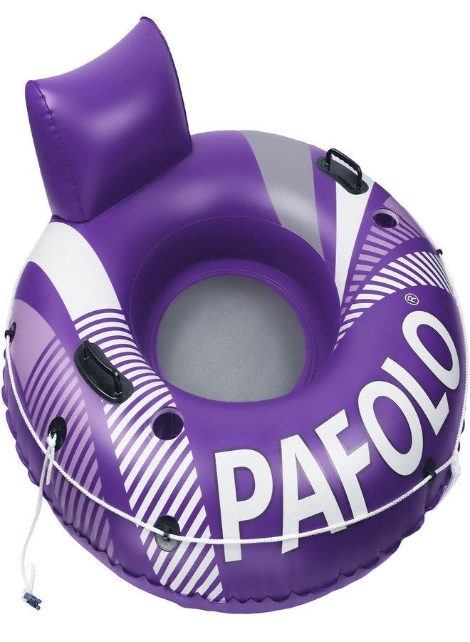 Pafolo Pool Float Adult, 53" Inflatable River Tube Float, River Tubes for Floating Heavy Duty with Mesh Bottom, Comfortable Backrest & 2 Cup Holders & Durable Grab Handles,450 lbs Weight Capacity - Image 1