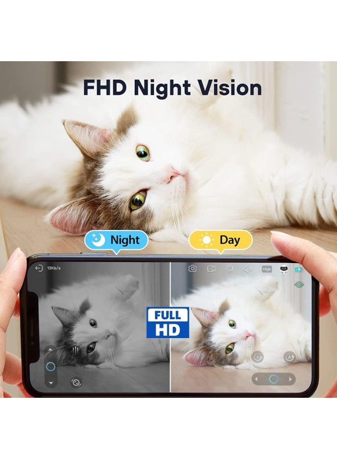 Enabot 2K Camera Robot, Movable Pet Camera, Night Vision, Battery-Powered with Phone App, Indoor Cam w/One-Touch Call, 2-Way Talk,  Motion Detection, Video Recording - Image 4