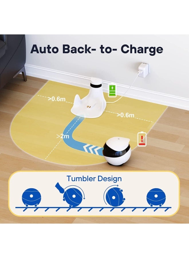 Enabot 2K Camera Robot, Movable Pet Camera, Night Vision, Battery-Powered with Phone App, Indoor Cam w/One-Touch Call, 2-Way Talk,  Motion Detection, Video Recording - Image 5