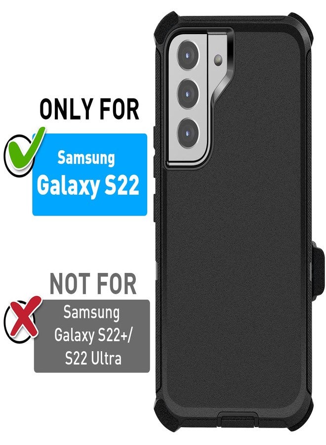 ايه اي كيس جراب AICase بمشبك حزام لهاتف Galaxy S22، حماية فائقة ضد السقوط، غطاء متين مقاوم للصدمات والغبار، بمواصفات عسكرية، لهاتف Samsung Galaxy S22 (أسود) - Image 2