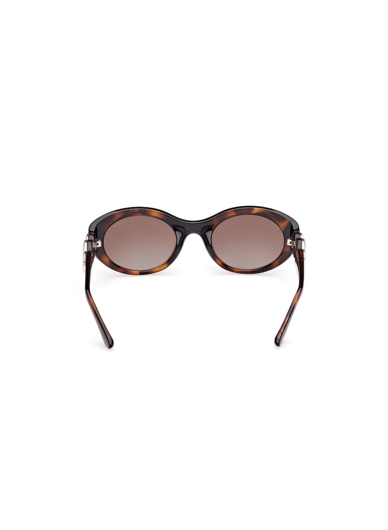 GUESS نظارات شمسية نسائية بنية بيضاوية بإطار كامل من غس - Image 4