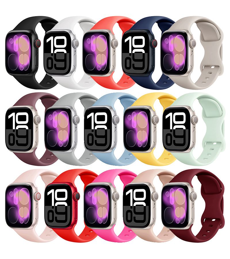 Lightweight Black Sport Watch Band Adjustable Butterfly Clasp Compatible Apple Watch Series 38mm 40mm 41mm 42mm S10 S11 Ultra Durable Casual Strap For Men Women Daily Use - Image 1