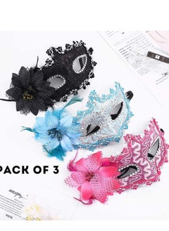 Excefore Masquerade Masks, 3 Pcs Lace Venetian Party Mask  - Image 5