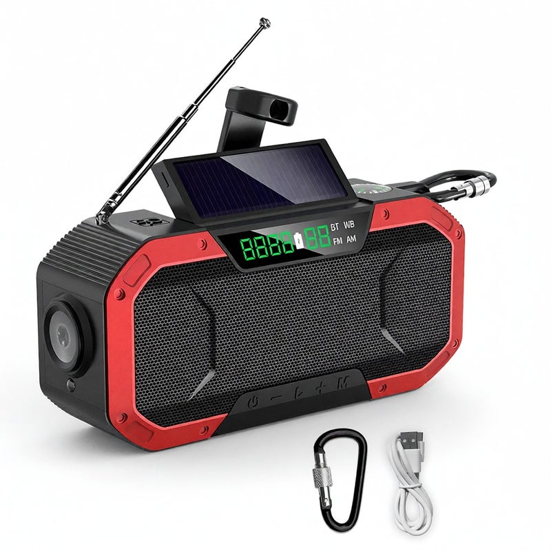 Emergency Solar Hand Crank Radio 5000mAh Power Bank Charger Flash Light Outdoor Camping Survival Radio - Image 5