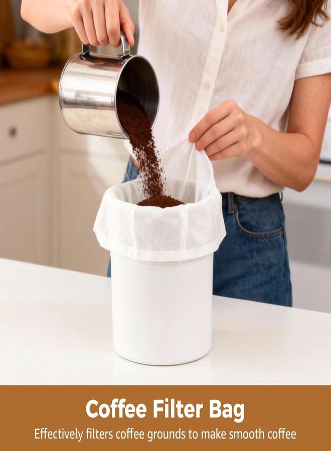 DORMIYA 100 Pcs Cold Brew Coffee Filter Bags, 19.7 x 15.7 in Extra Thick No Mess Disposable Filter Bag with Drawstring, Fits 3 and 5 Gallon Buckets for Coffee Shop Filter, White - Image 2