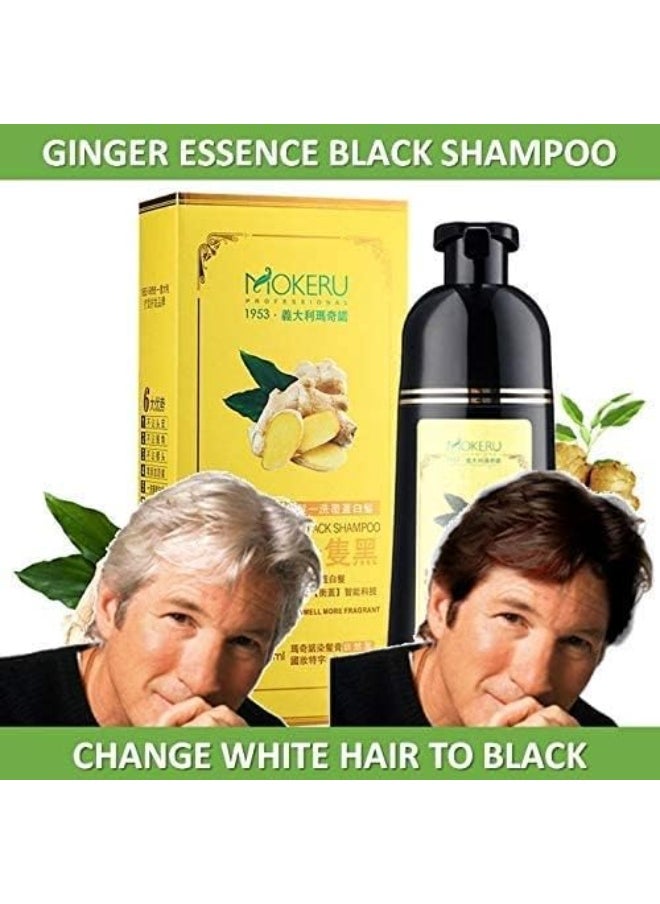 MOKERU - Mokeru Ginger Essence Color Shampoo 500 ml - Natural Black - Image 1