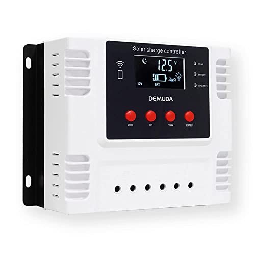 amiciSmart WiFi Solar Charge Controller, Intelligent Lithium Battery Regulator for Solar Panel LCD Display with 5V USB Port 12V/24V/48V, 1.04kW (20A) - Image 1