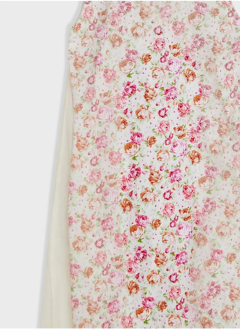 Little Golden Apple Floral Sleeveless Dress