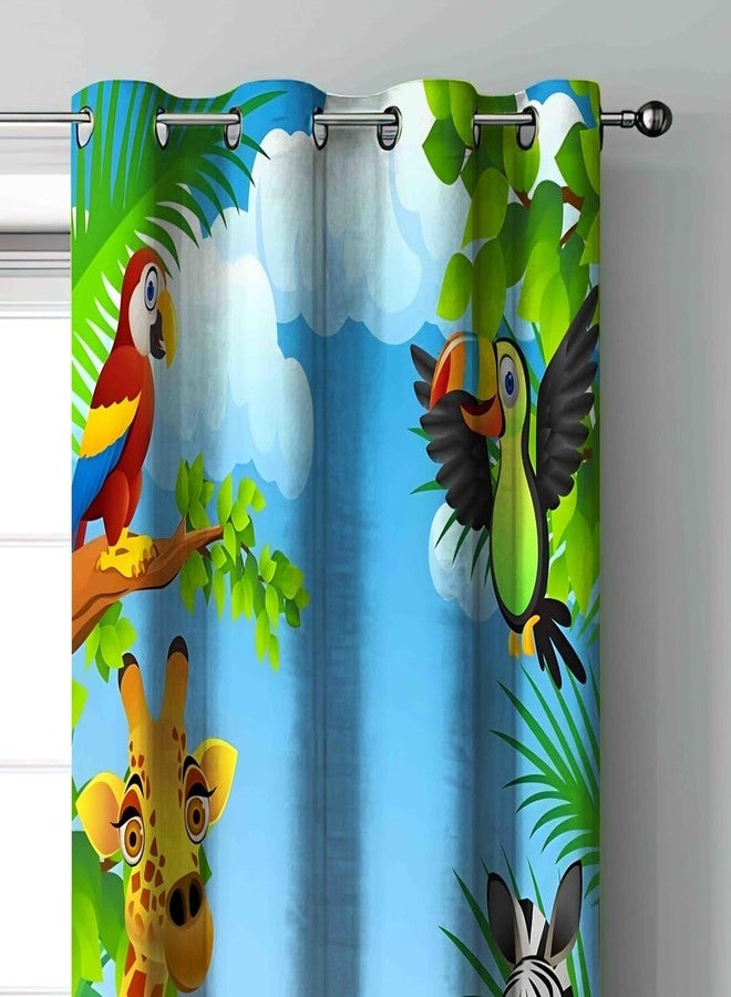 HomeBrew Multicolour Kids Door Curtain||7feet|| Set of 1pc|| Digital Print Door Curtain ||Kids Jungle Party - Image 2