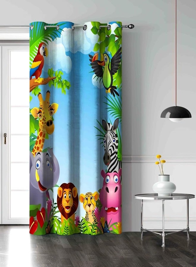 HomeBrew Multicolour Kids Door Curtain||7feet|| Set of 1pc|| Digital Print Door Curtain ||Kids Jungle Party - Image 1
