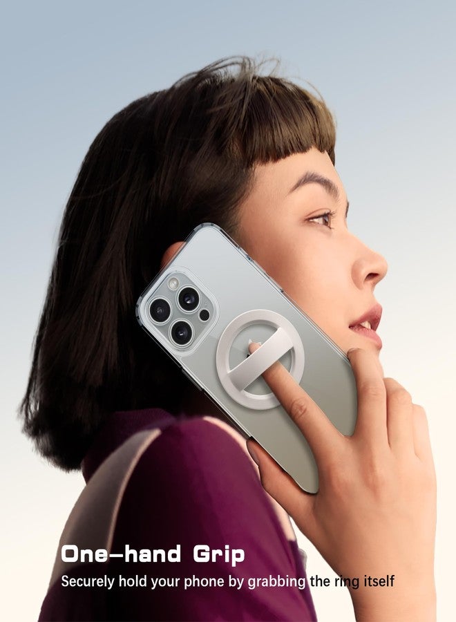 SuydanBox Magnetic Phone Grip, Removable Loop Grip with Soft Finger Strap, Silicone Phone Ring Holder for Back of Phone for iPhone 16/15/14/13/12 Pro Max/Plus, Stone - Image 4