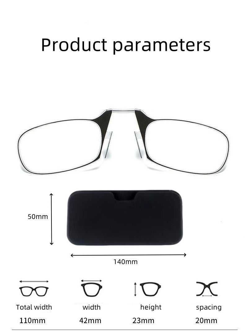 Tanwer Legless ultra-thin foldable reading glasses with presbyopia nose clip - Image 2