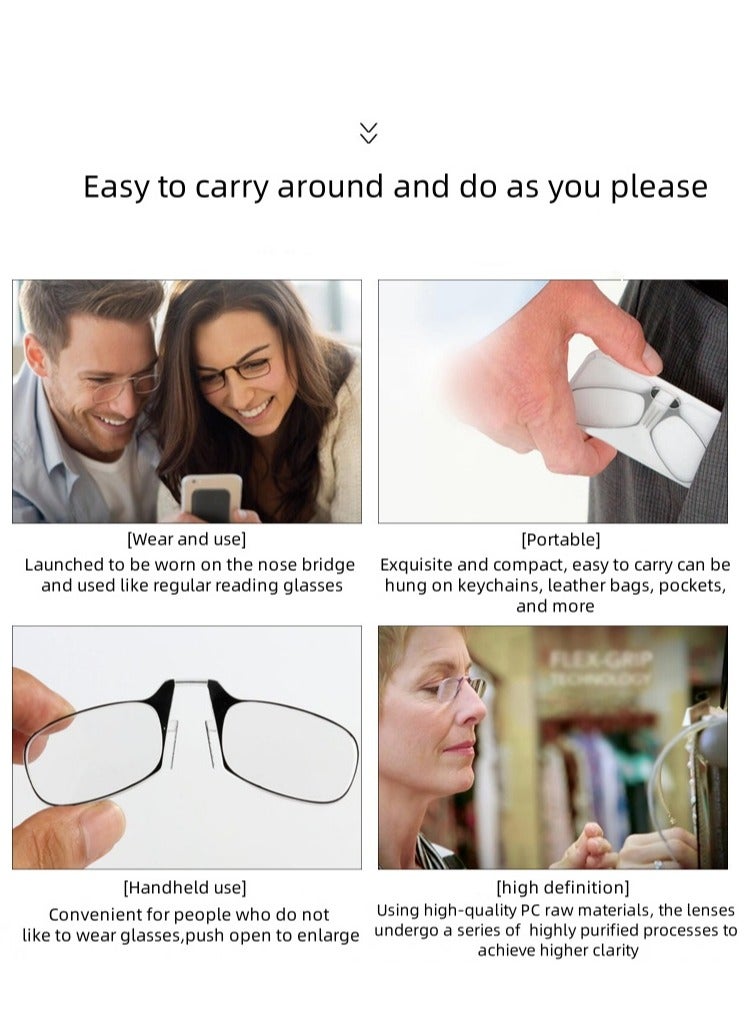 Tanwer Legless ultra-thin foldable reading glasses with presbyopia nose clip - Image 3