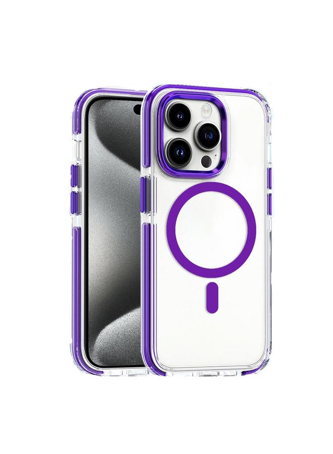 اس-توب جراب لهاتف iPhone 15 Pro ثنائي اللون MagSafe TPU هجين شفاف من البولي كربونات مقاوم للصدمات - Image 1