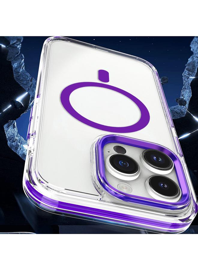 اس-توب جراب لهاتف iPhone 15 Pro ثنائي اللون MagSafe TPU هجين شفاف من البولي كربونات مقاوم للصدمات - Image 3