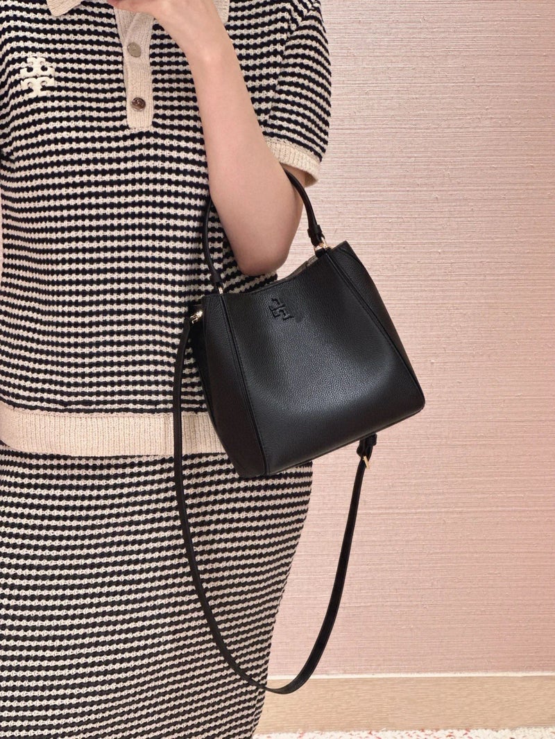 Tb New Mcgraw Upgraded Version Transformable Bucket Bag With Lychee Pattern Cowhide Leather For Women, Suitable For Commuting - Image 2