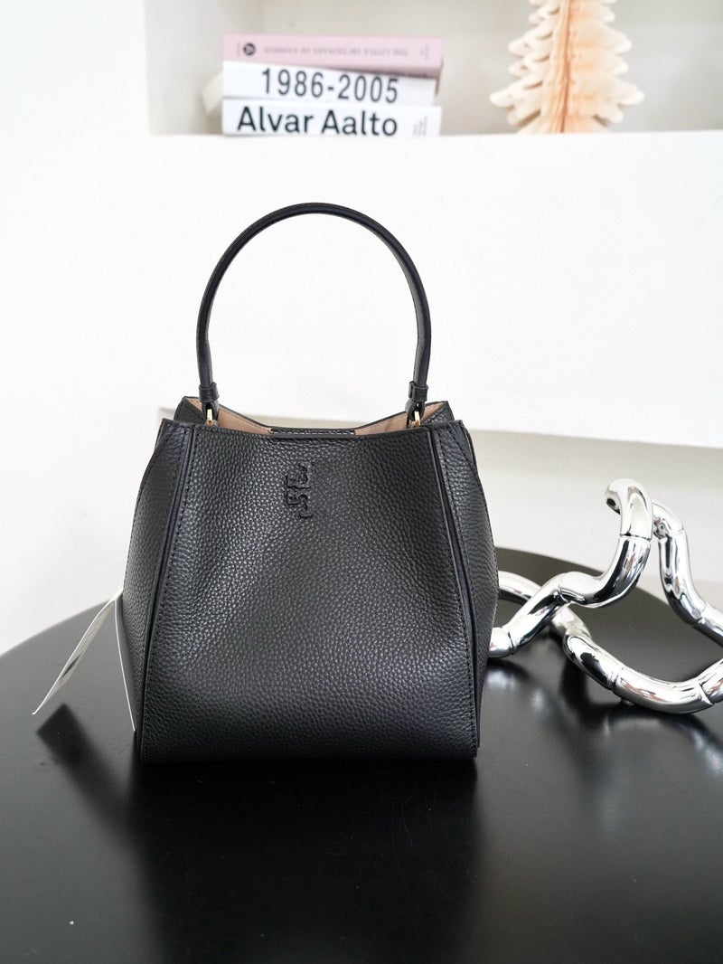 Tb New Mcgraw Upgraded Version Transformable Bucket Bag With Lychee Pattern Cowhide Leather For Women, Suitable For Commuting - Image 1