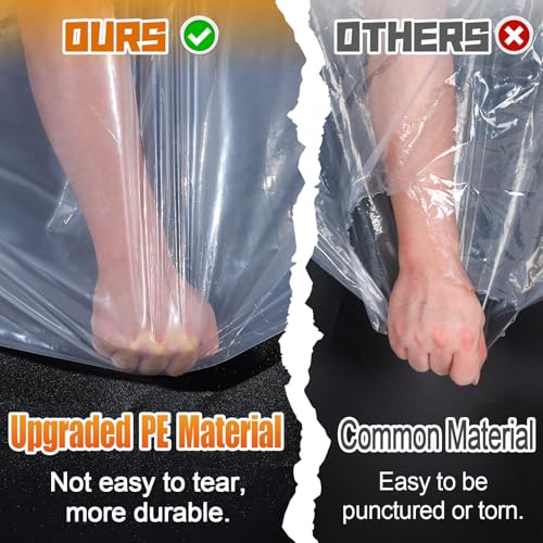 Beeplove 6.6x13ft Anti-Tear Clear Tarp Waterproof for Patio Winterizing - 2pcs Windproof Poly Tarpaulin, Heavy Duty Transparent Enclosure with Grommets for Covering Chicken Coops Greenhouse Garden Plants - Image 2